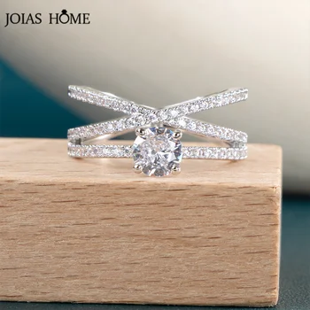 Joiahome Elegantný Svadobný Prsteň Pre Ženy, Striebro 925 Šperky Gagement S Miniatúrne Dlažba Romantický Zásnubný Dar