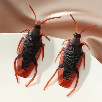 Kreatívne Retro PVC Švába Scorpion Stonožka Stud Náušnice pre Ženy, Dievčatá Osobnosti Simulované Hmyzu Geometrické Náušnice