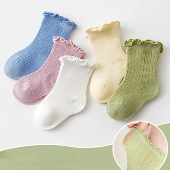 Kórejský Jar Leto Prehrabať Ponožky Farbou Oka Priedušná Bavlnené Ponožky pre Novorodenca Batoľa Deti Ponožky 0-Staré 5years