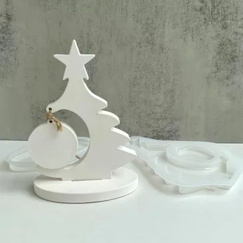 Vianočné Ozdoby Silikónové Formy DIY Vianočný Stromček Photo Frame Remeselnú Výrobu Sadry Epoxidová Živica na Odlievanie Foriem Domova
