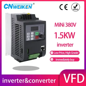 1.5 KW 380V VFD Invertor 0,75 KW 1.5 KW 2.2 KW, 4KW Frekvenčný Menič Converter 3P vstup 3P Výstup 380V Pre CNC Vretena