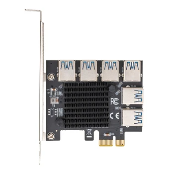1 až 6 PCIe do PCIe Adaptér PCI-Express 1x až 16x USB Ťažba Stúpačky Karty PCI-E pozlátený Adaptér Karty