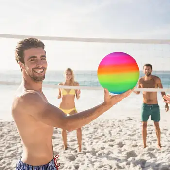 1 Ks Rainbow Beach Ball Nafukovacie Letné Beach Ball Pool Plávať Gumy Rainbow Beach Volejbal Záhrada Hry Net Deti Hračka