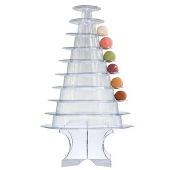 10 Typov Macaron Veža Macaroon Displeja, Stojan Baby Sprcha Narodeninovej Party Cake Zdobenie Dodávky Svadobné Dekorácie Transparentné