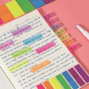 100 listov Fluorescenčné papierové Samolepiace Memo Pad Sticky Notes to Marker Memo Nálepky Rodiny a kancelárske použitie Školské potreby