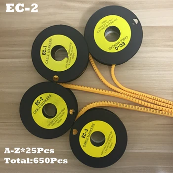 1000pcs ES-2 4mm2 anglický Písmeno C S V Flexibilná Tlač Rukáv Trubice Štítok Sieťový Kábel Drôt Značku