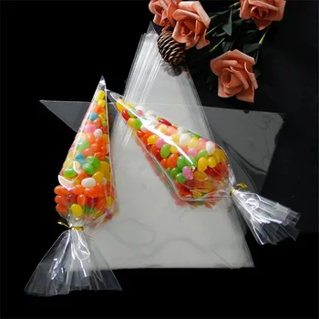 100ks Priehľadných Candy Bag Celofánu Taška pre Popcorn Snack Pečenie Balenie Svadby, Narodeniny, Vianočné Party Dekor Puzdro