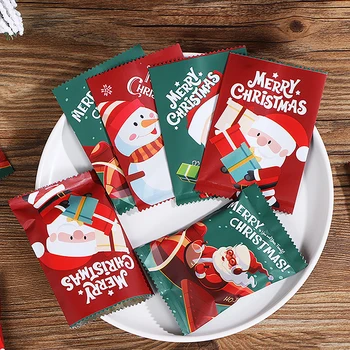 100ks Veselé Vianočné Koláčiky Upečené Sušienky Package Zapečatených balíčkoch Ručné Santa Claus Deti Dovolenku Šťastný Rok Party Láskavosti