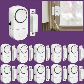 10pcs Dvere a Okno Alarm Zabezpečenia Bezdrôtovej Domácej Okna Dverí Proti krádeži, Bezpečnostný Alarm Systém Magnetický Senzor