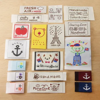 10pcs Japonských a kórejských populárne ručné zakka tkané etikety, odevných doplnkov, šitie DIY textílie samolepky príslušenstvo