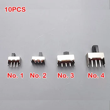 10PCS Micro Prepínač jednoradové Malé Miniatúrne vypínač 3-nohy Rovné Nohy Posuvné Wave Kapela 2 Gear Prepínače