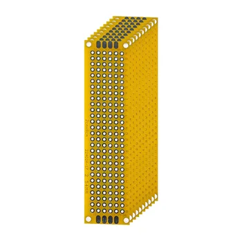 10PCS PCB Dosky Žltá obojstranná Doska 2*8 CM DIY PCB Univerzálnej Dosky s obvodmi