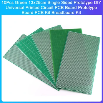 10Pcs Zelená 13x25cm jednostranným Prototyp DIY Univerzálny plošných PCB Dosky Prototyp Doske PCB Auta Breadboard Auta