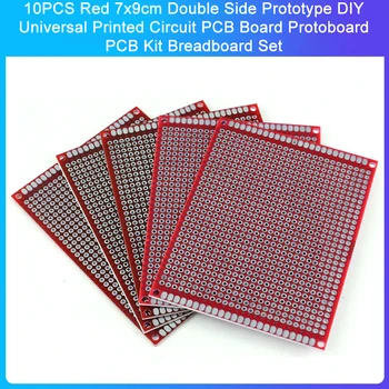 10PCS Červená 7x9cm Dvojité Bočné Prototyp DIY Univerzálny plošných PCB Dosky Protoboard PCB Auta Breadboard Nastaviť