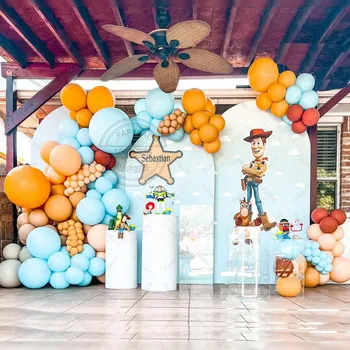 123Pcs Disney Strana navrhne Toy Story Balón Garland Nastaviť Toy Story Tému Latexový Balón Pre Dieťa Narodeninovú oslavu Dodávky
