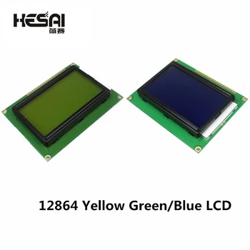 12864 128x64 Bodov Grafické Žltá Zelená/Modrá Farba Podsvietenia LCD Displeja Modul ST7920 Paralelný Port Pre Arduino Diy Kit