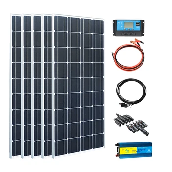 12V 600W sklo solárny panel off-grid solárne panely systém pripojený na batérie použite výstup 110v alebo 220v invertor napätie