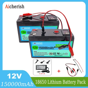 12V150Ah recharable Solárne skladovanie high-capacity Batérie 18650 Lítiové Batérie, Vstavané BMS Pre Postrekovač LED lampy Elektrické Vozidlo
