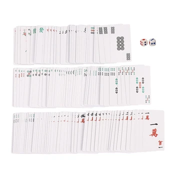 144Pcs/Set Mah Jong Papier Čínsky Mahjong Hracie Karty Hry S 2ks Kockách Prenosné Cestovné Zábavné Hracie Karty, Držiak Nové
