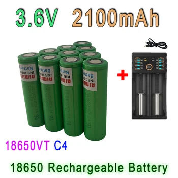 18650 VTC4 3.6 V 2100mAh Lítium-Iónová Nabíjateľná Batéria + nabíjačka