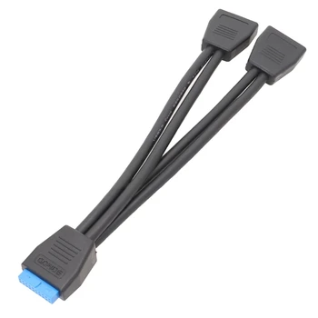 19 Pin Y Rozdeľovací Kábel Dual Port USB Žena do 20 Pin základnú Dosku Adaptéra