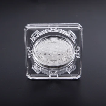 1pc Transparentné Mince Držiteľa 4cm Akryl Mince Displej Prípade Zber Box Pamätná Medaila Skladovanie Kapsúl