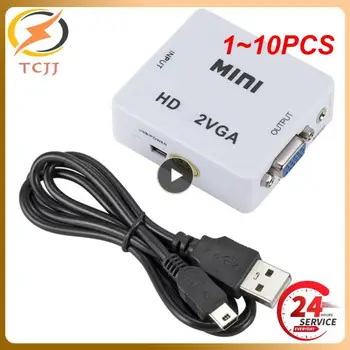 1~10PCS Mini kompatibilný s HDMI VGA Pre PS3 TV Box, PC, Notebook, HDTV Projektor DVD 1080P Full VGA Video Converter