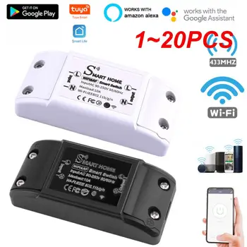 1~20PCS CoRui Tuya Wifi Smart Switch RF 433Mhz Bezdrôtové Diaľkové Ovládanie Relé Časovač Hlasové Ovládanie Inteligentných Domov s Alexa Google