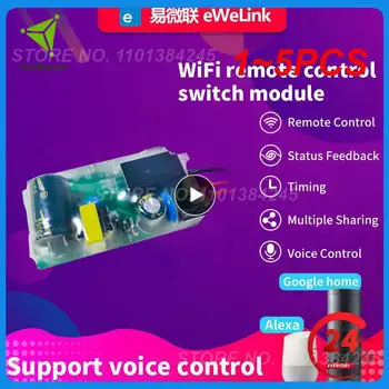 1~5 KS WIFI Light Switch Modul 180-240V Prepínač Úprava Modul Č Neutrálny Vodič Potrebnú Podporu, Alexa