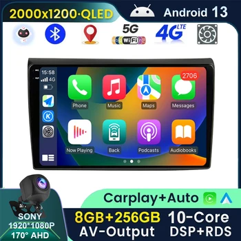 2 Din QLED 2k Auto Rádio Multimediálny Prehrávač Videa Android 13 Auto CarPlay Pre Fiat Bravo 2007-2012 GPS 2din Stereo