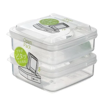 2 ks Flip-top Maslo Blok Syra Plátok Úložný Box Prenosné Chladničky Ovocia, Zeleniny, Čerstvé-vedenie Organizátor Kontajnerov