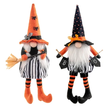 2 ks Halloween Gnome Škandinávskych Tomte švédsky Trpaslíci Plyšové Dom Dekor