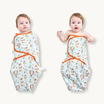 2 Ks/set Baby Swaddle Novorodenca Kŕmenie Prikrývky Soft Wrap Uterák Bavlna 0-2 mesiace Tvar Dojčatá Spací Vak