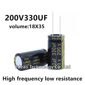 2 ks/veľa 200V 330UF 200V330UF 330UF200V objem: 18X35 18*35 mm Vysoká frekvencia nízky odpor hliníkové elektrolytický kondenzátor
