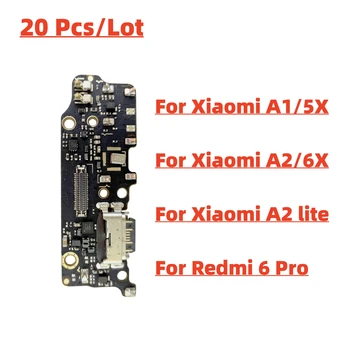20 Ks/Veľa USB Nabíjací Dock Flex Kábel Konektor Rada Nabíjací Port Diely Pre Xiao Mi A1 5X A2 Lite 6X Redmi 6 Pro