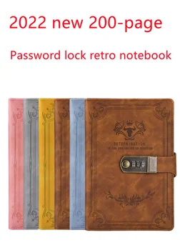 2022 novú verziu 200 strán A5 retro heslo kniha s lock denník pribrala tvorivé ruky kniha študent, poznámkový blok, písacie potreby darček