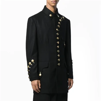 2023 Bunda pánske Obleky Black Singel svojim Stojan Golier Oblečenie Športové Kostým Pravidelné Dĺžka Bežné Voľnočasové Kabát Zákazku