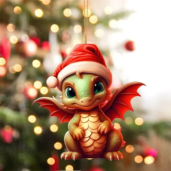 2024 Akryl Vianočné Dragon Ozdoba Na Vianočný Stromček A Ozdoby Dragon Výzdoba Pre Vianočné Dekorácie Dodávky Zábava Prívesok Dary