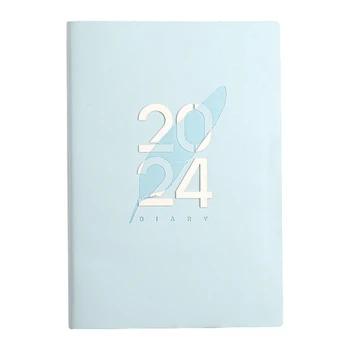 2024 Denník, Diár A5 A5 Denný Plánovač Notebook Na Vianoce Darček, Darček K Narodeninám Diáre Pre 2024 Modrá Odolné Jednoduché Použitie