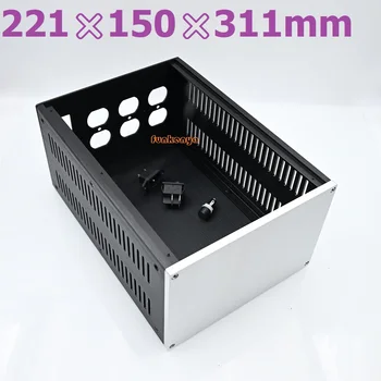 221X150X311mm NÁS Plug Power Filter Box Hifi Eloxovaný Hliník Zosilňovač PSU Domáce Audio Vlastné Vŕtať Podvozku
