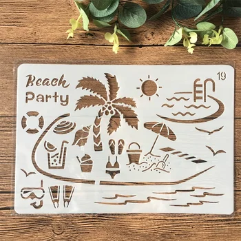 26 cm Beach Party DIY Plavidlá, Vrstvenie Blany Maľovanie Scrapbooking Razenie Razba Album Papiera Šablónu Karty