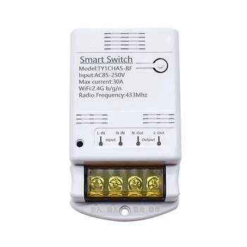2X Tuya Wifi 30A Relé Modul 85-250V Smart Switch DIY 433MHZ RF Controller Smartlife APLIKÁCIE Hlasové Relé Časovač