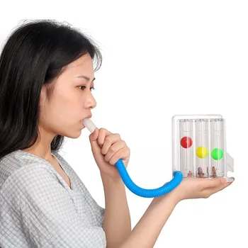 3 Gule Dýchanie Exerciser Funkcie Pľúc Zlepšenie Tréner Dýchacích Spirometry Dych Systém Merania