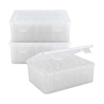 3 Pack Mini Perličiek Úložný Box, Jasné, Perličiek Úložný Box s Vekom, Obdĺžnikový Jasné, Diamantové Šperky Box, Remeslá