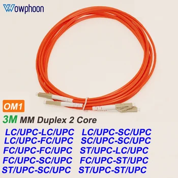 3Meter OM1 Gigabit SC/LC/ST/FC 62.5/125 Multimode Vlákna Patchcord 3.0 mm 2 Core Duplex Patch Kábel Jumper Optický Kábel