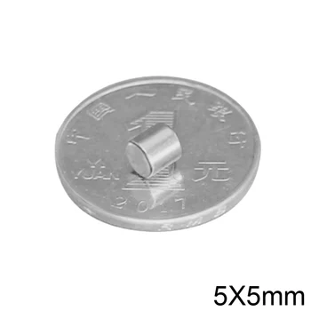 50/100/200/300/500PCS 5x5 mm Super Silné Neodýmu Magnet 5mmx5mm Výkonný Disk Magnety 5x5mm Trvalé Malé Okrúhle Magnet 5*5