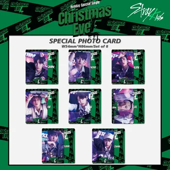 8pcs/set Kpop Túlavé Deti Vianočné Evel Photocards Dvojité Bočné HD Tlač Fotografií Karty pre Fanúšikov Vianočný Darček