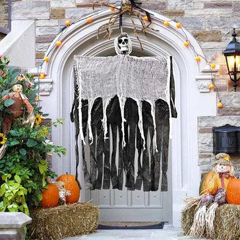 90 cm Halloween Visí Lebky Ghost Strašidelný Dom Dekorácie Horor Rekvizity Halloween Party Prívesok Domov Dvere Bar Dekor
