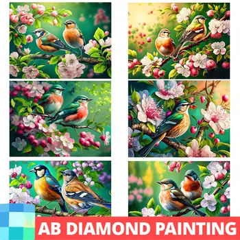 AB Vŕtačky Diamantové Mozaiky Vták Diamond Maľovanie Kvet, Strom Cross Stitch Auta Výšivky 5D DIY Zvieratá Remeselné Dekorácie