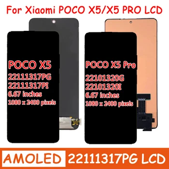 AMOLED Poco X5 Displej Pre Xiao PocoX5 Pro X5Pro LCD 22111317PG 22101320G Displeja Rám Dotykový Panel Digitalizátorom. Montáž